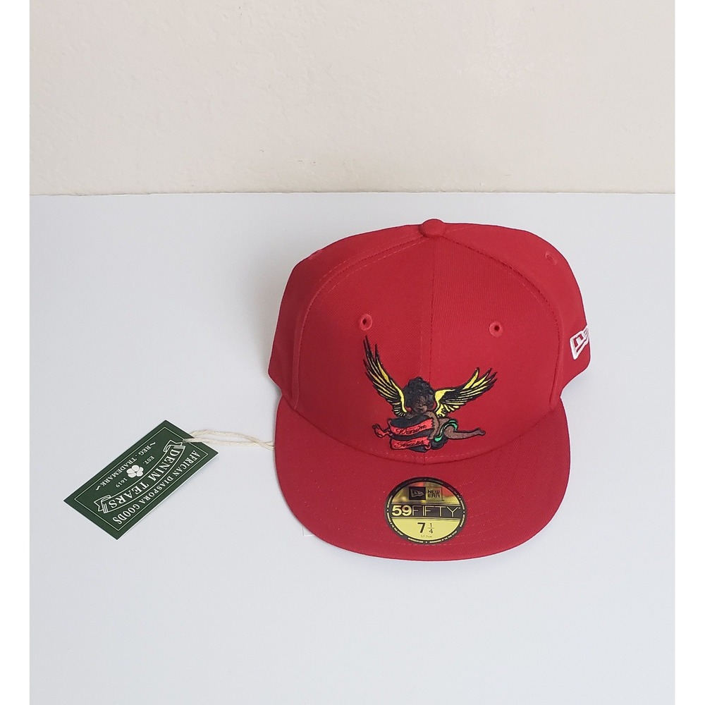 New Era Denim Tears 59FIFTY Fitted Hat Red 7 1/4 Mens Cap Streetwear Designer